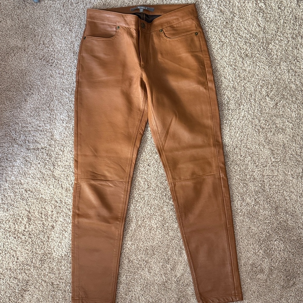 Kenna-T Brown Leather Pants
